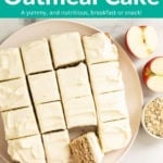 apple oatmeal cake pin.