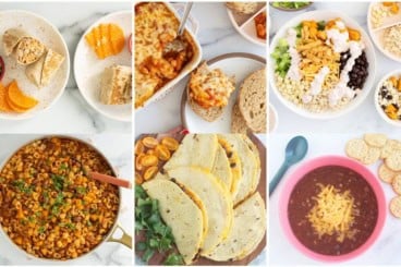 Bean dinners in grid of images.