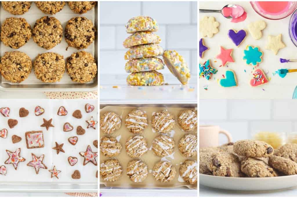 egg free cookies in grid of imags.