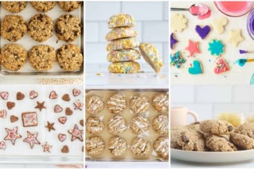 egg free cookies in grid of imags.